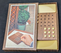 VTG 1964 HOYLE GAME SETKO’S 3 SQUARE PUZZLER WALNUT BOARD BRASS PCS BOXED COMPLT