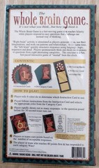 The Whole Brain Game 1999 Creative Mind Games Right Brain Left Brain Ages 11+