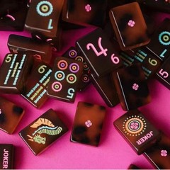 American Mahjong Game Set, 160 Solid tortoiseshell Layered Mah Jong Tiles