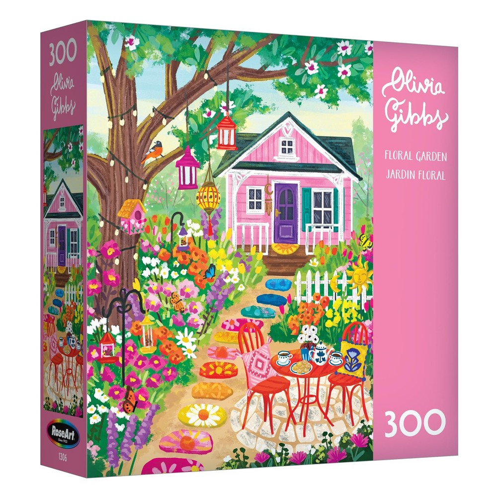 Jigsaw Puzzle 300 Piece Floral Garden 18 x 24 RoseArt Olivia Gibbs Colorful Size