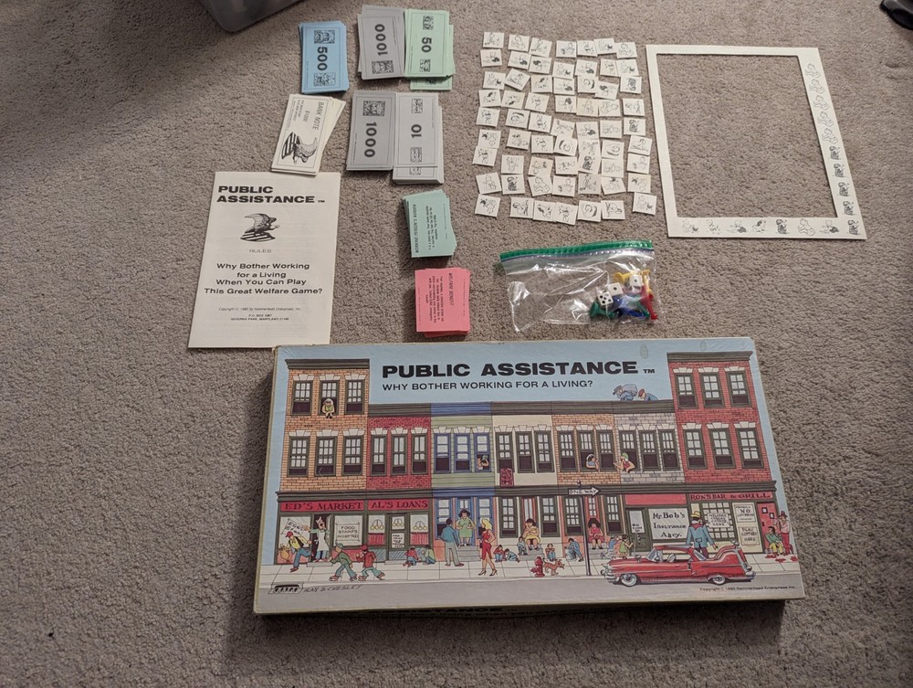 Public Assistance Board Game (1980) Nearly Complete w/ Manual