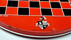 VINTAGE Chinese Checkers Ohio Art USA Two Sided Round Multicolored Tin NO PAWNS