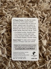 Are You a Robot? A Social Deduction Micro-Game 2-3 Players By Looney Labs