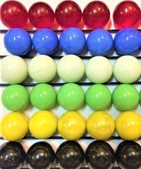 1″ INCH 30 Opaque 25mm 6 Colors Glass Marbles Replace Chinese Check Board Games