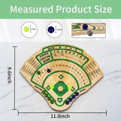 Baseball Board Game,Baseball Dice Board Game,Solid Wood,12 Colourful Beads an…