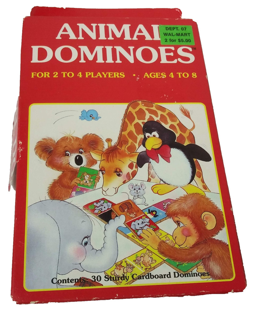 Vintage 1991 New Open Box Golden Animal Dominoes Matching Cards