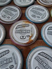 Digimon Rappers Lot Of 31 Digital Monsters Metal Pogs Tazos 2 Inch Mgic Box 2001