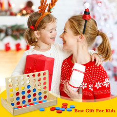 4 in a Row Wooden Connect Board Game, Foldable Line up 4 Game, Classic Strategy