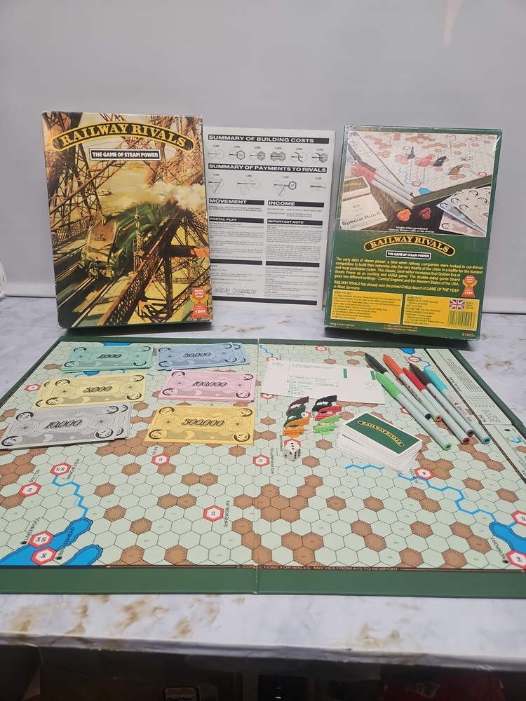 Railway Rivals Board Game By Games Workshop – Game of The Year 1984 Complete