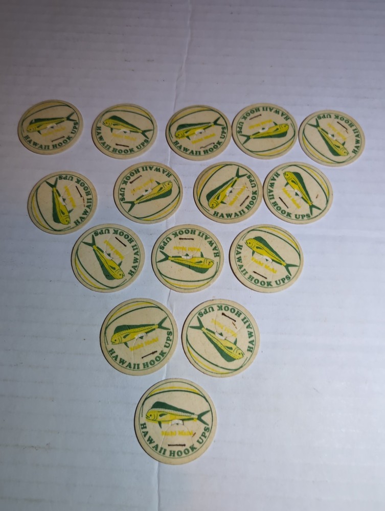 1993 Pog Pogs Lot Of 15 Hawaii Hook Ups Mahi Mahi