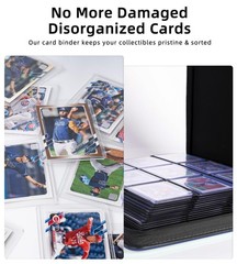 Top Loader Binder, Holds 288 Card, 9 Pocket TOP 9 288, Navy Blue