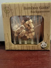 World Market Mini Natural Bamboo Backgammon Game A8-269