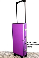 Mahjong Mahjongg EMPTY wheel Case 2 Trays for Tiles, Protective wheel Denim Bag