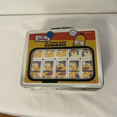The Simpsons 28 Super-Sized Dominoes Game Lunchbox Style Tin New 2002