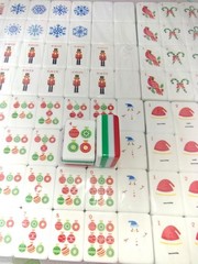Terrific Tidings Christmas Inspired 4-Layer Red Back American Mahjong Tiles