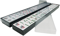 NEW! – American Mahjong Set – 166 White Tiles (All-In-One Rack/Pushers), Silver