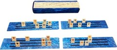 RUMMIKUBE GAME-LUCITE ACRYLIC-BLUE & WHITE MARBLE