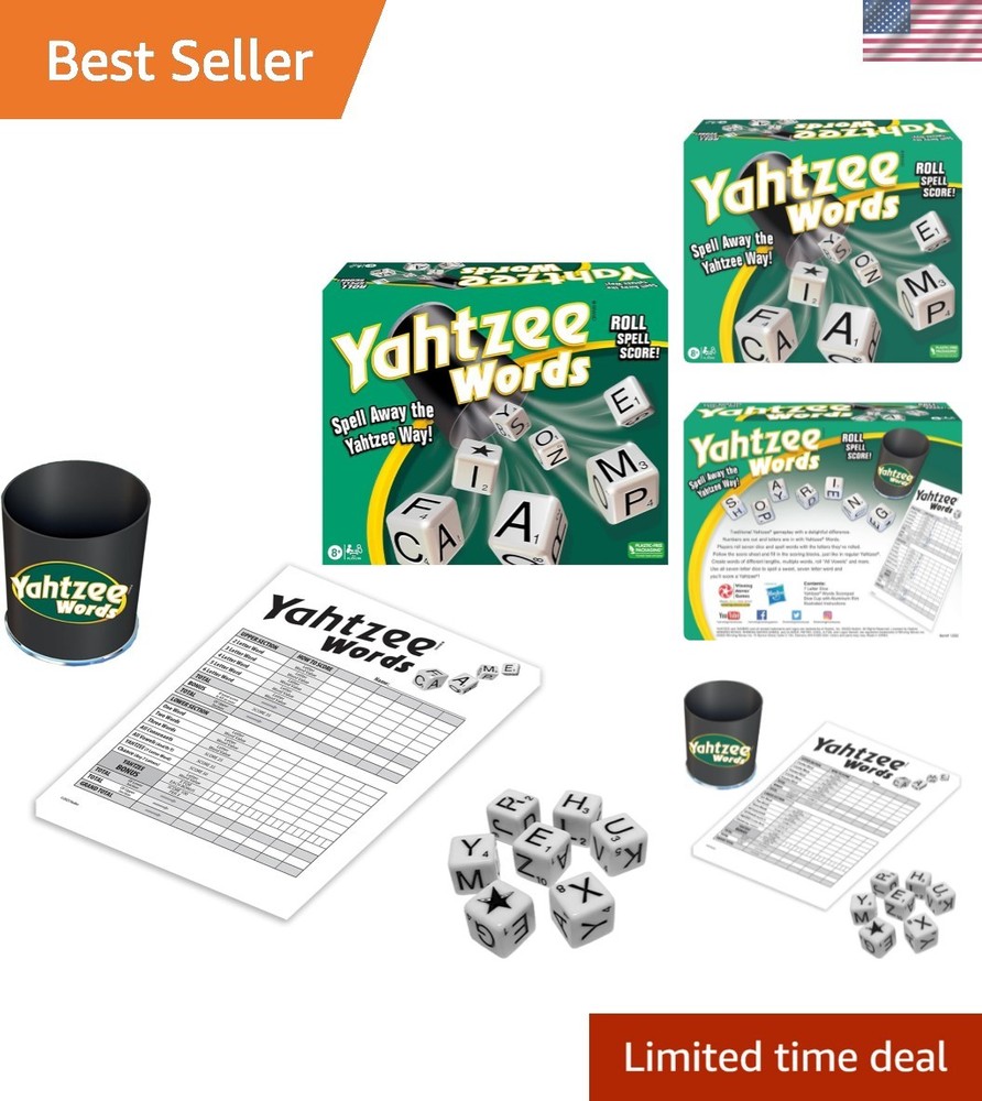 Yahtzee Words Games , Family Word Game Version for 2 or More Players, Ages 8+