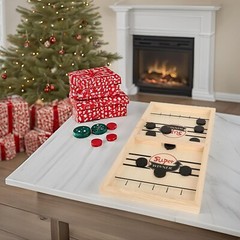 Fast Sling Puck Game Wooden Hockey Table Game Foosball Winner Board Game, Gift.