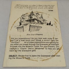 Instructions Manual Superstition Milton Bradley 1977 Board Game Replacement