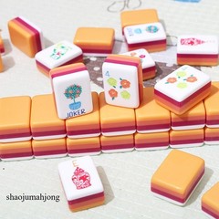 New vibrant layered mahjong tiles – American style 160 tiles – Vitality Orange