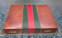 Small Travel Size Backgammon Complete Set Brown Magnetic 8.5”x6.5” Faux Leather