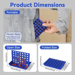 Pocket-Sized 4 in a Row for Kids Ages 3+, Perfect Travel Companion for Kids, Tra