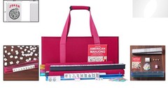 166 American Mahjong Tiles with Elegant Red Carrying Bag & Pushers
