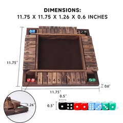 4-Player 10 Number Shut The Box Dice Game. Family Party Porch Pub Bar Board Game