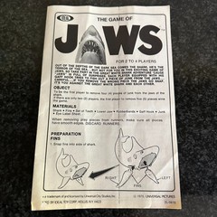 Vtg Jaws 1975 Game by Ideal Toy – Shark, Manual, 7 Pieces Universal Movie Retro*
