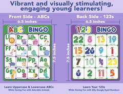 Party Hearty Alphabet and Number, ABC and 123 Bingo Board Game for Kindergarten