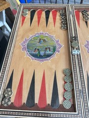 HANDCRAFTED Persian Khatam Backgammon HANDMADE Wooden Backgammon