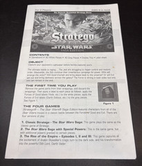 Star Wars Stratego Saga Edition 2002 Instructions Manual Replacement Rules