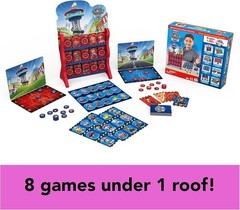 PAW Patrol 8 Games in 1 for Kids Checkers Tic Tac Toe Memory Match Bingo Go FIsh