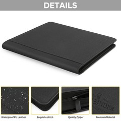 Foalgo Toploader Binder,Toploader Hard Cases, 9-Pocket 4×6 inches, black