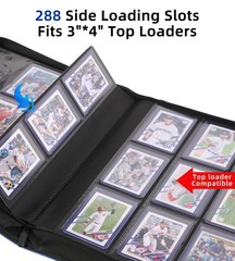 Top Loader Binder, Holds 288 Card, 9 Pocket TOP 9 288, Navy Blue