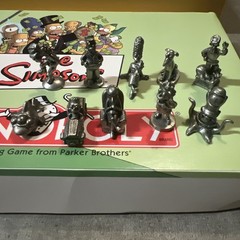 THE SIMPSONS MONOPOLY Complete With 4 Extra Mail-In Pewter Character Tokens RARE