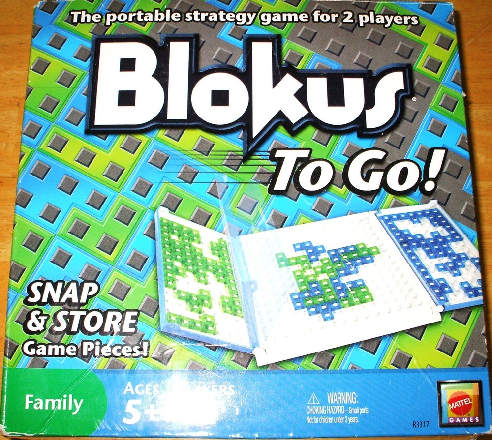 Blokus To Go for 2 Players COMPLETE! Mattel 2009 Storage Trays Travel EXCELLENT!