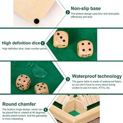 4-Player 10 Number Shut The Box Dice Game. Family Party Porch Pub Bar Board Game