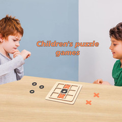 Wooden Board Tic Tac Toe Game XO Table Toy Classical Family Children Puzzle Game
