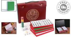 X-Large Chinese Mahjong Set – 146 Numbered Tiles in Melamine with Travel Case