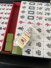 Yellow Mountain Imports Chinese Mahjong Set Brand New Sealed Green Tiles W/ Case
