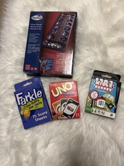 Bundles Pavilion Deluxe Mancala Board game and Farkle,Uno Original and 100 Mille