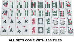 NEW! – American Mahjong Set – 166 White Tiles (All-In-One Rack/Pushers), Silver