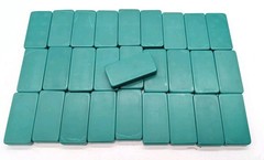 Vintage Green Dominoes by Cardinal, Set of 28, Genuine Rock Marble, Complete