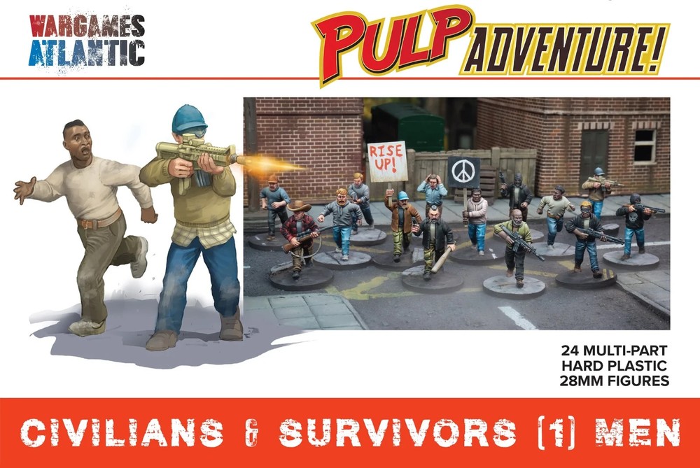 Wargames Atlantic Civilians & Survivors (1): Men 28mm Miniatures