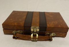 Double Six Dominoes Original Box in Lined Case with Clasp 7.5 x 5.5″