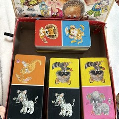 Vintage Whitman Cardboard Animal Dominoes For Kids New 1976