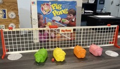 Vintage 1986 Milton Bradley PIG PONG Tabletop Game Complete