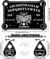 Black Wooden Ouija Board Game Spirit Hunt Planchette Accessories Games Supplies